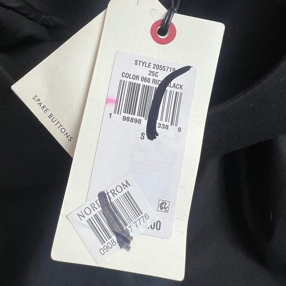 Ted Baker Mireya Black Drop Waist Button Front Mini Dress Long Sleeve Size S NEW - Picture 7 of 11